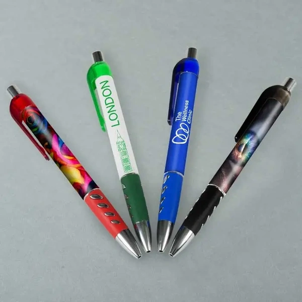  Soft Grip Printed Pen With Full Colour Print